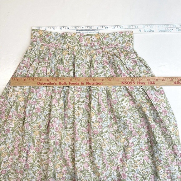 Vintage Mary Elizabeths Closet Pleated Floral Maxi Skirt 12 (27" Waist) Cottage - Picture 3 of 9